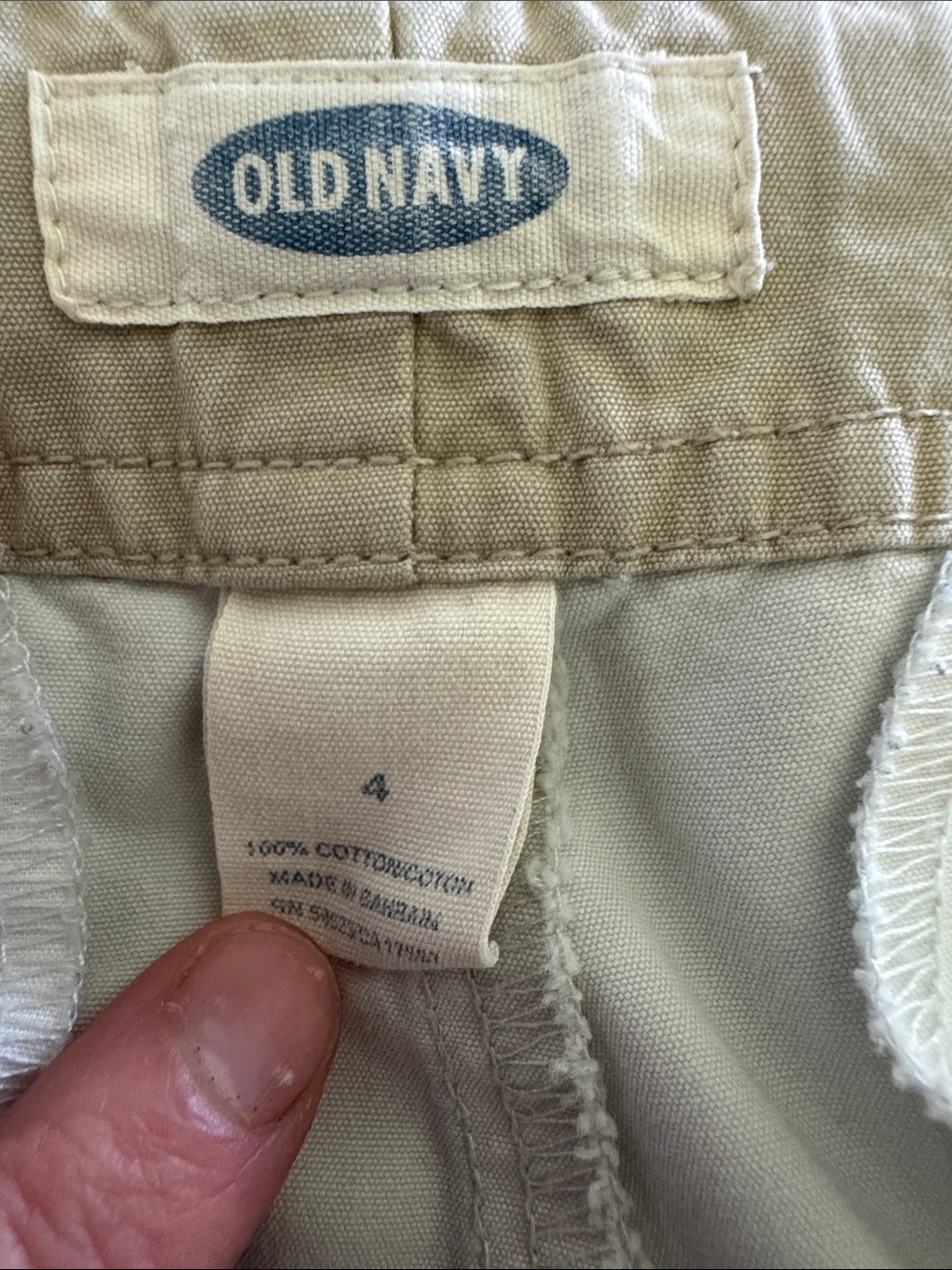 Old Navy Size 4 Khaki Cargo Flare Pants 100% Cotton Wide Leg Y2K Utility - Picture 3 of 14